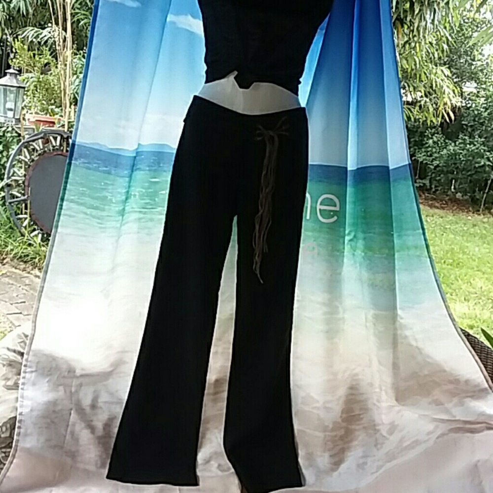 Odds&Evens Blk Pants Embellished w/fringe belt Sz3